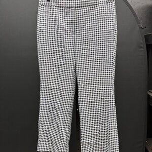 J. Crew Hayden Blue Gingham Linen Blend Kickout Crop Pants